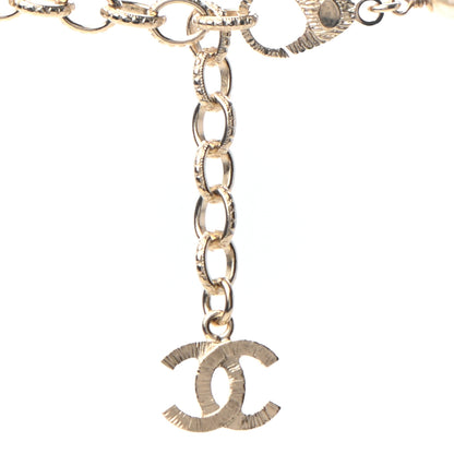 Chanel Pearl Crystal Sparkling Pearls CC Necklace Gold 6 of 6