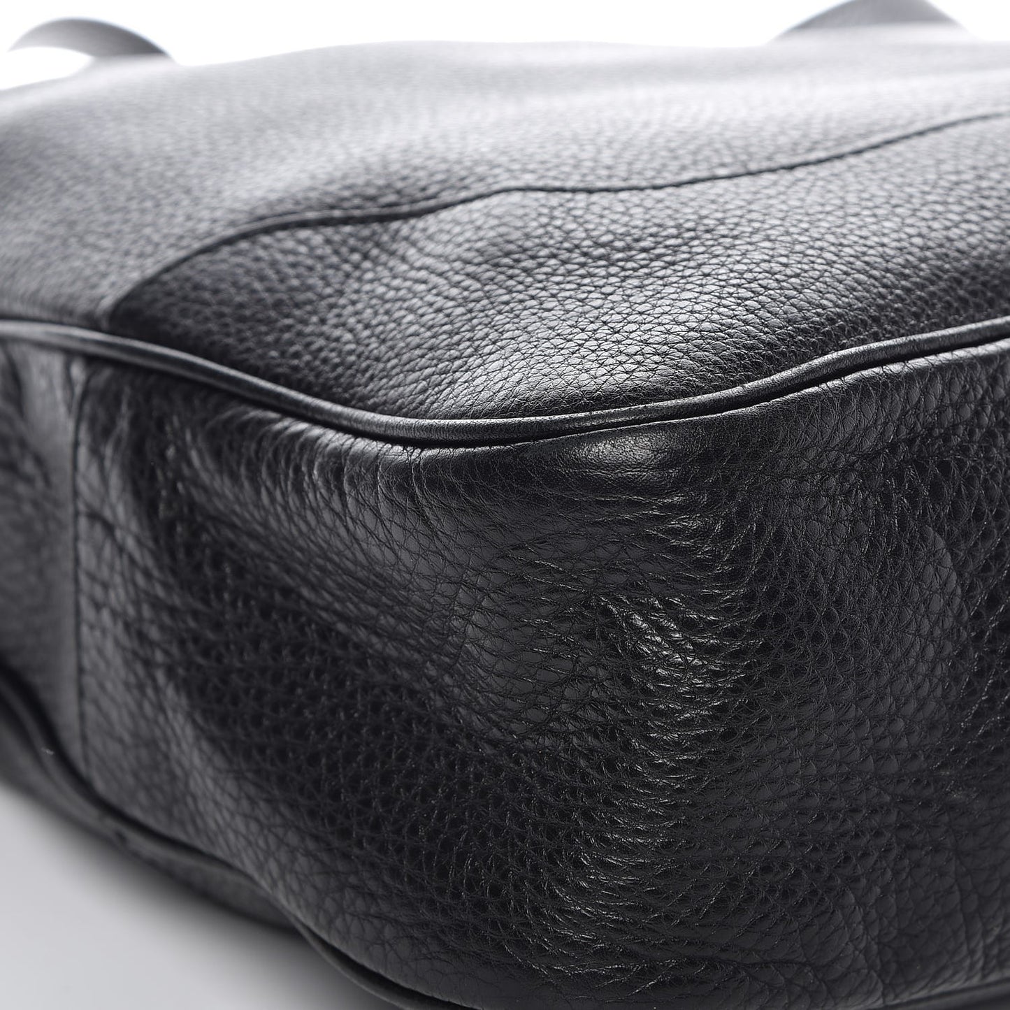 Pebbled Calfskin Medium Diana Bamboo Shoulder Bag Black
