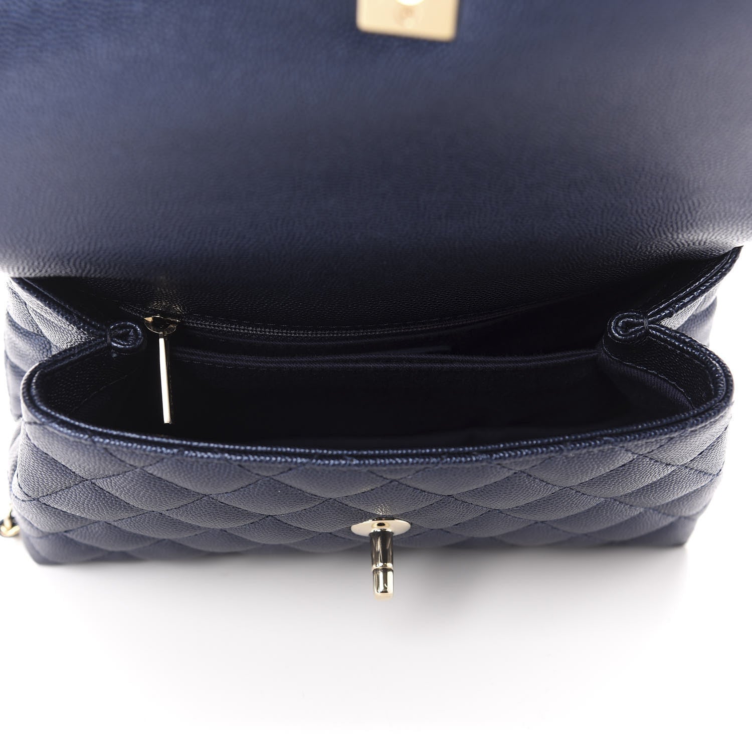 Chanel Iridescent Caviar Quilted Mini Coco Handle Flap Dark Blue 5 of 11