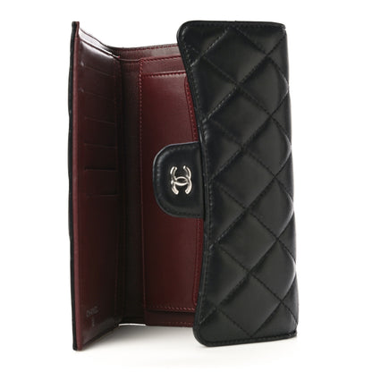 Chanel Lambskin Quilted Large Gusset Flap Wallet Black 5 of 24