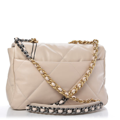 Chanel Goatskin Quilted Large Chanel 19 Flap Beige 3 of 11