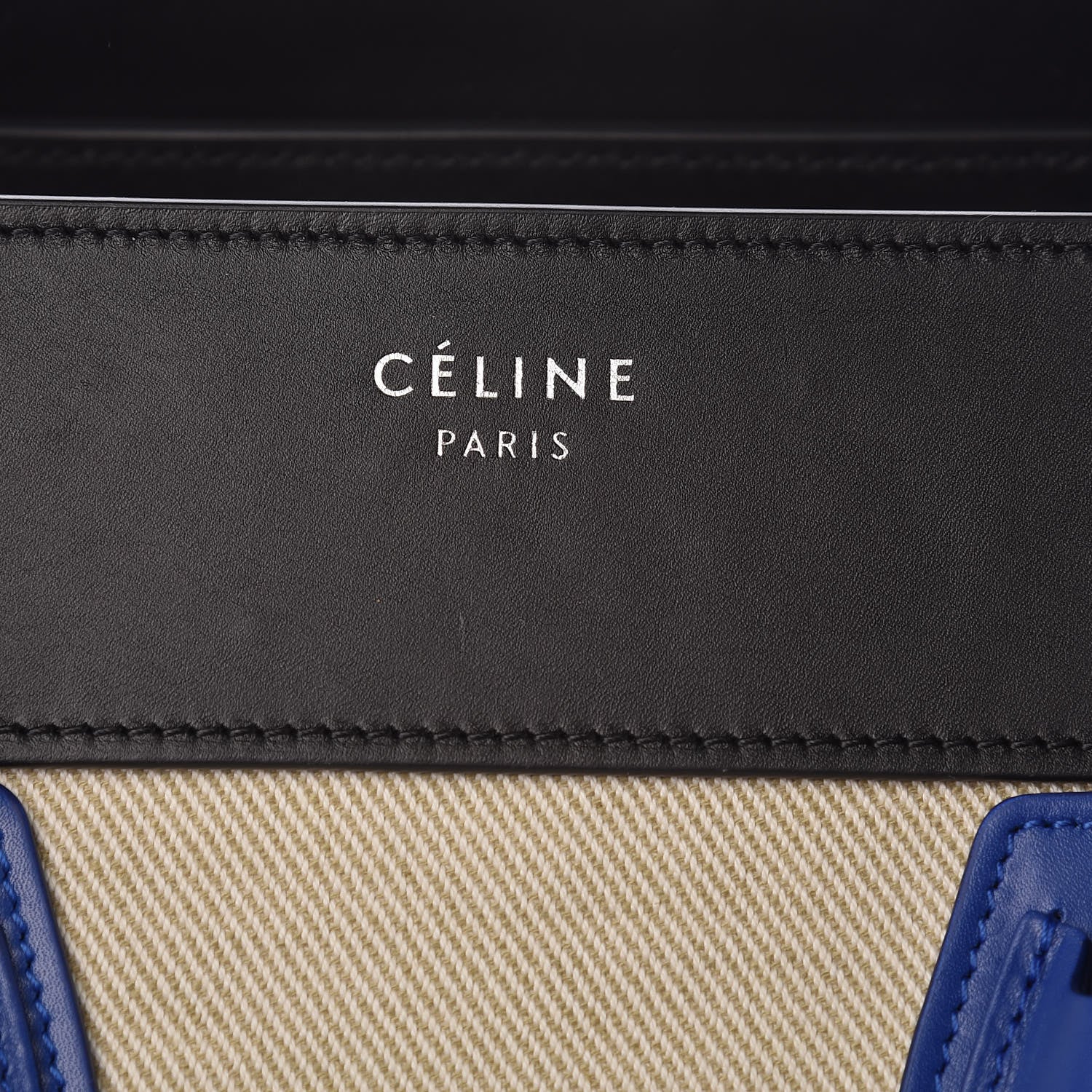 Celine Canvas Smooth Calfskin Mini Tri-Color Luggage Indigo 6 of 13