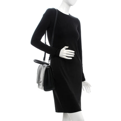 Givenchy Grained Calfskin Studded Small Shark Lock Satchel Black 2 of 7