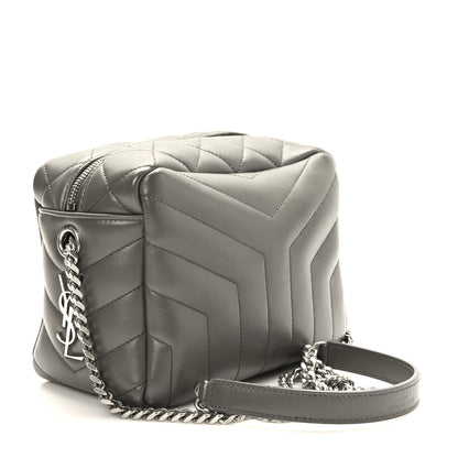 Saint Laurent Calfskin Y Quilted Monogram Small Loulou Bowling Bag Earth 3 of 11