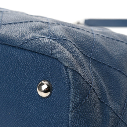 Chanel Grained Calfskin Quilted Small Daily Shopping Tote Blue 11 of 16
