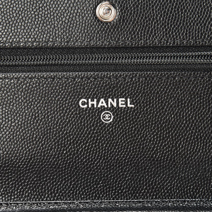Chanel Iridescent Caviar Quilted Wallet On Chain WOC Black 6 of 14