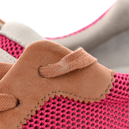 Hermes Air Mesh Suede Goatskin Bouncing Sneakers 38 Rose Multicolor 19 of 21