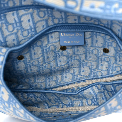 Christian Dior Oblique Embroidered Saddle Bag Cornflower Blue 4 of 8