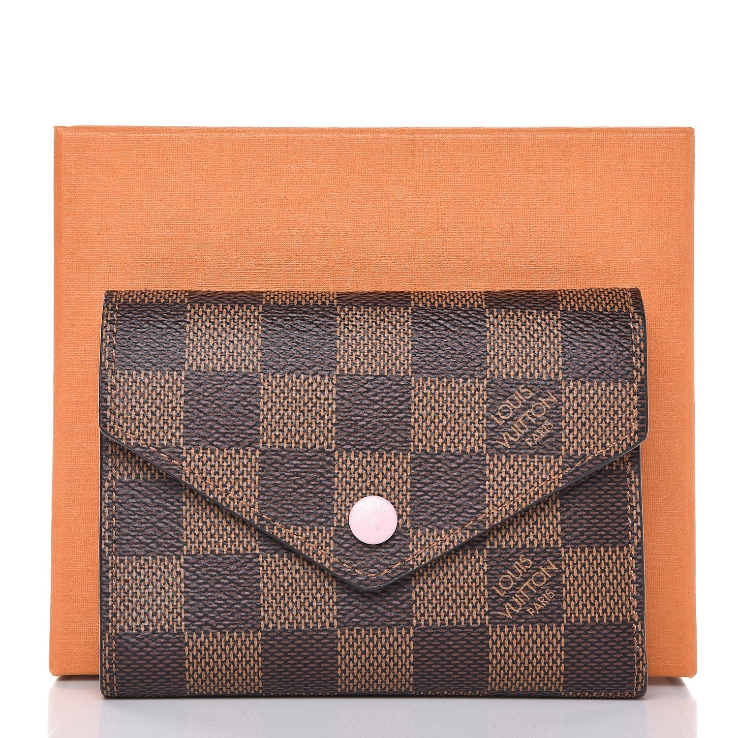 Louis Vuitton Damier Ebene Victorine Wallet Rose Ballerine 8 of 8