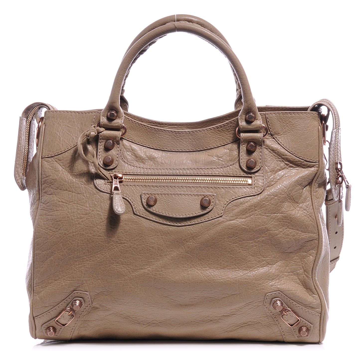 Agneau Giant 12 Rose Gold Hardware Velo Latte Beige