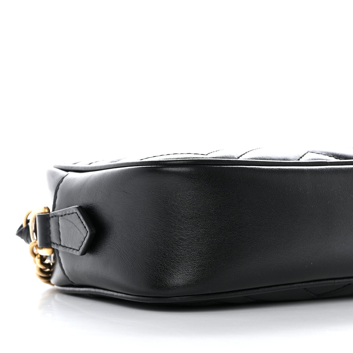 Calfskin Matelasse Mini GG Marmont Chain Shoulder Bag Black