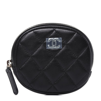 Chanel Lambskin Quilted Zip Around Classic Coin Purse Black 1 of 9