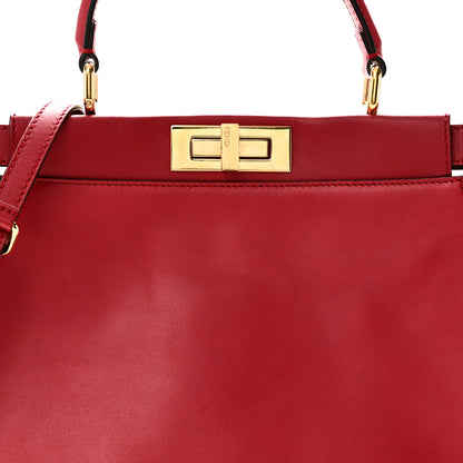Fendi Vitello Morgan Fabric Jacquard Pequin Medium Peekaboo Iconic Satchel Mattone  Mattone Tobacco Black 7 of 9