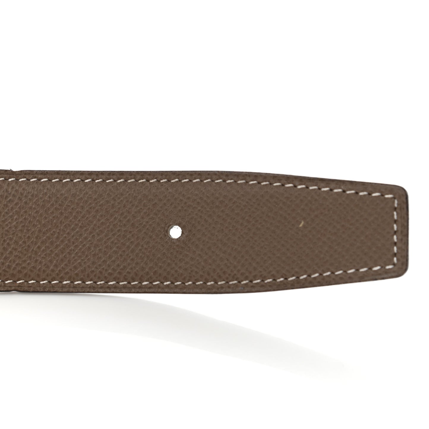 Epsom Togo 32mm H Belt 90 Etoupe White