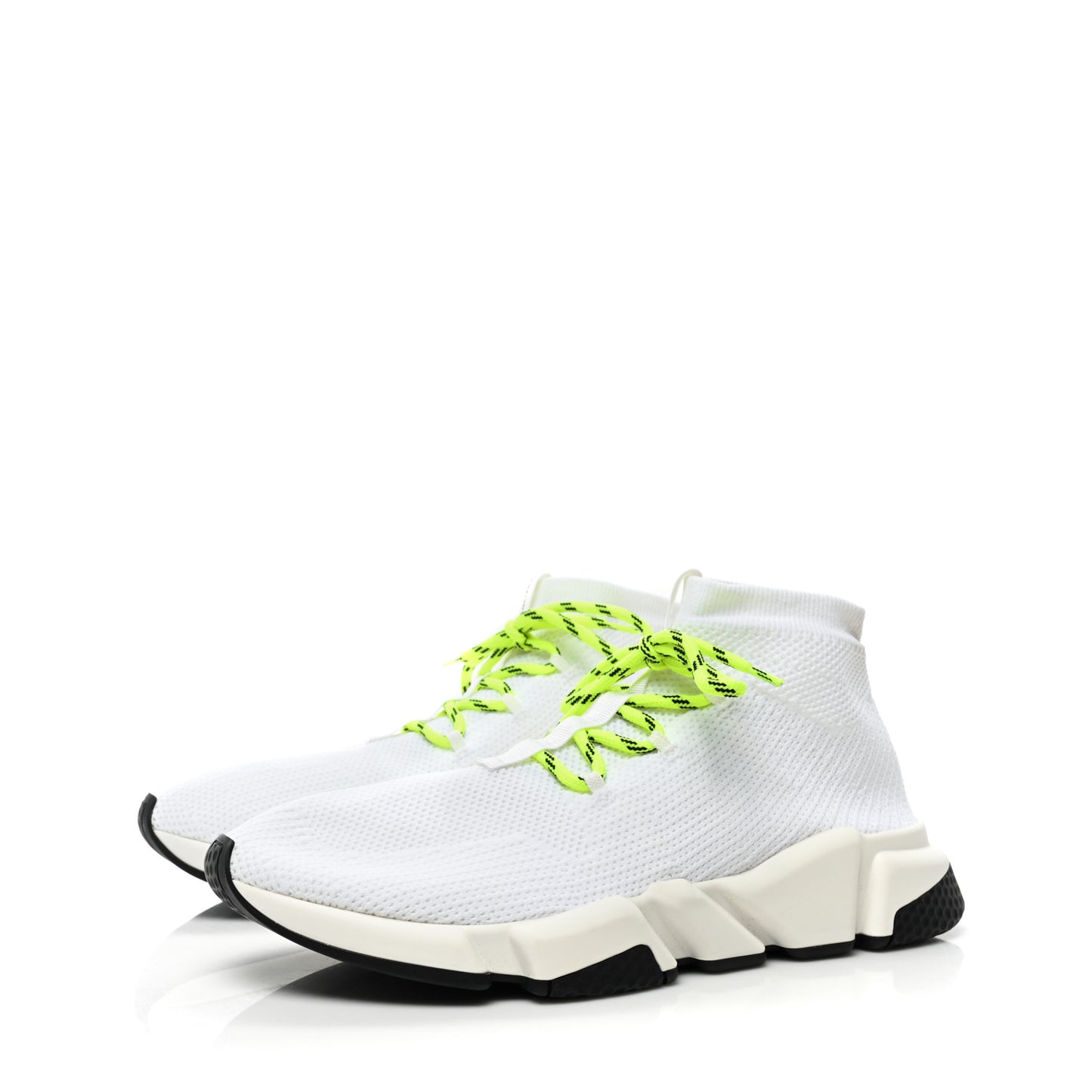 Knit Mens Speed Lace Up Sneakers 44 White