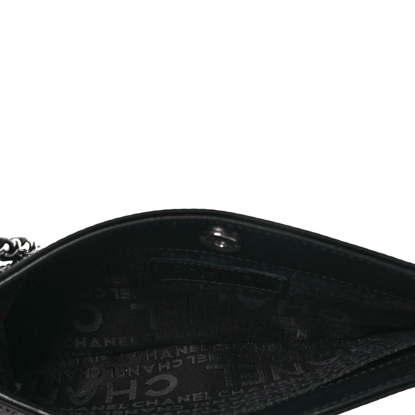Satin Crystal Camellia Evening Bag Black