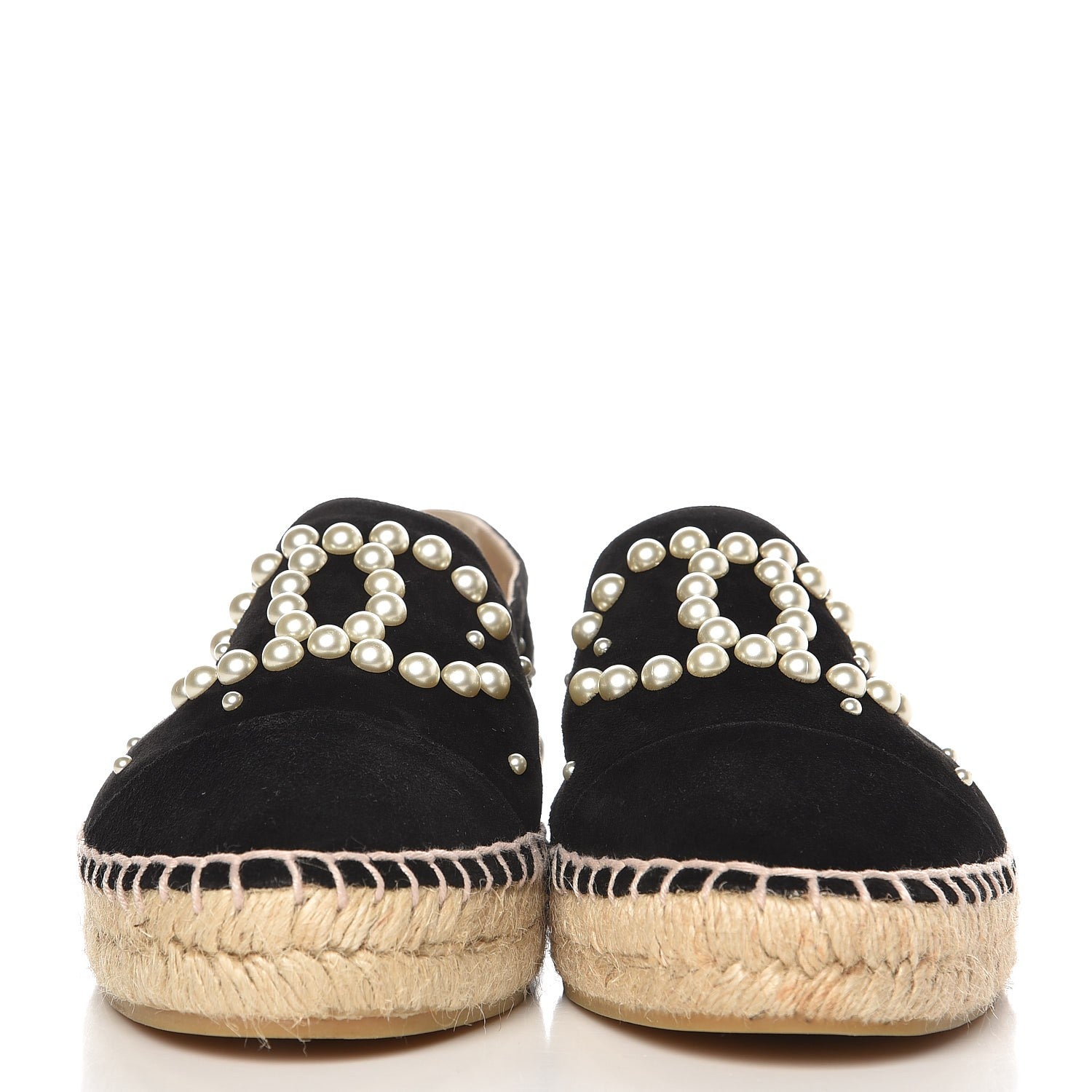 Chanel Suede Pearl CC Espadrilles 39 Black 3 of 10