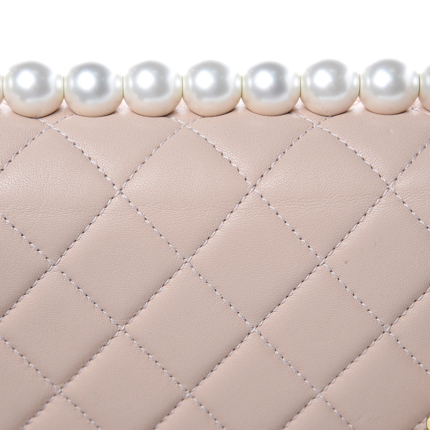 Chanel Lambskin Quilted Small Chic Pearls Flap Beige 10 of 11