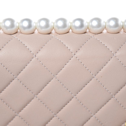 Chanel Lambskin Quilted Small Chic Pearls Flap Beige 10 of 11