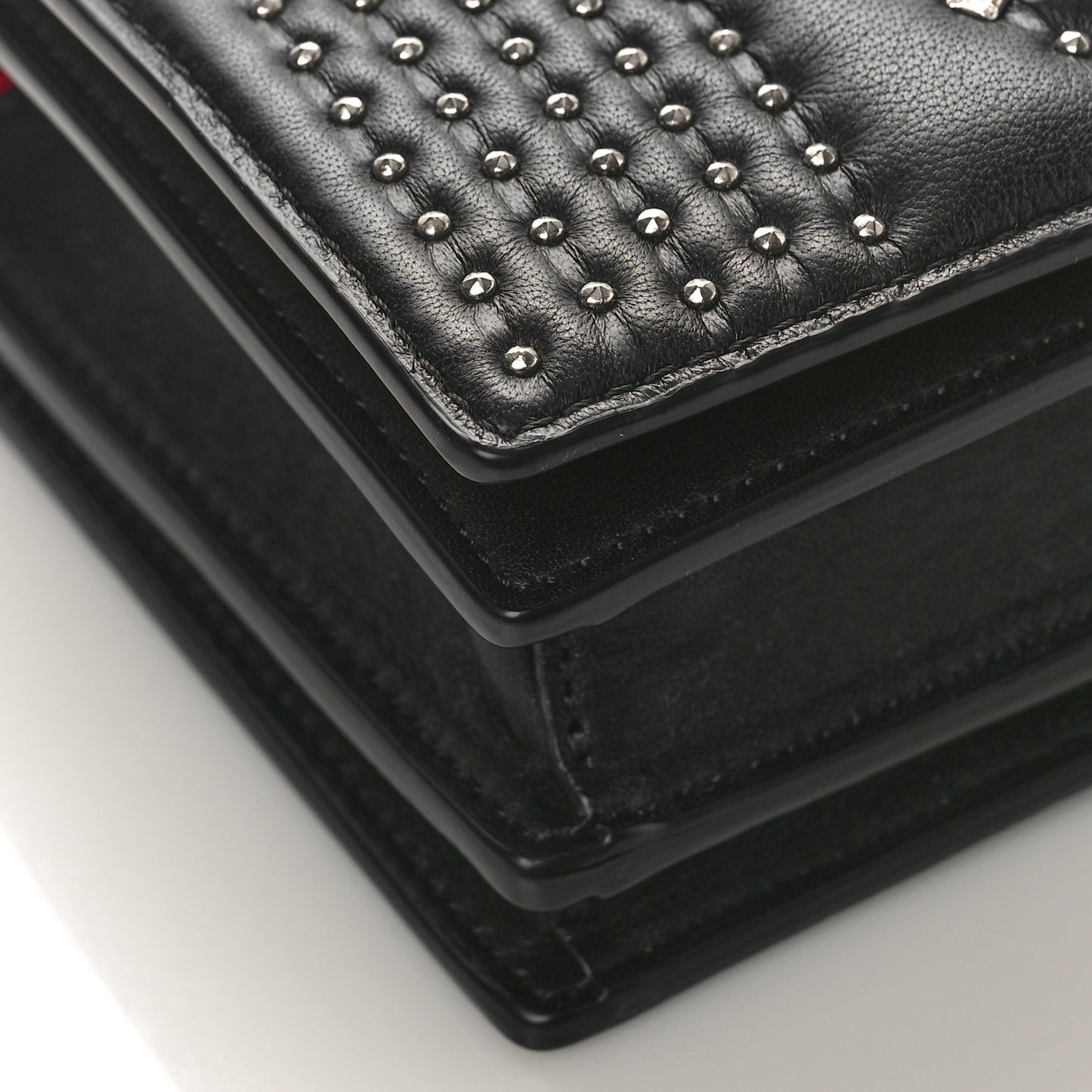 Lambskin Diamond Disco Mini Flap Crossbody Bag Black