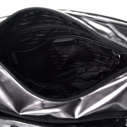Prada Metallic Nylon Studded Messenger Bag Ferro Black 5 of 8
