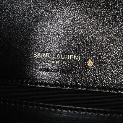 Saint Laurent Lambskin Chevron Quilted Small Loulou Black 7 of 11