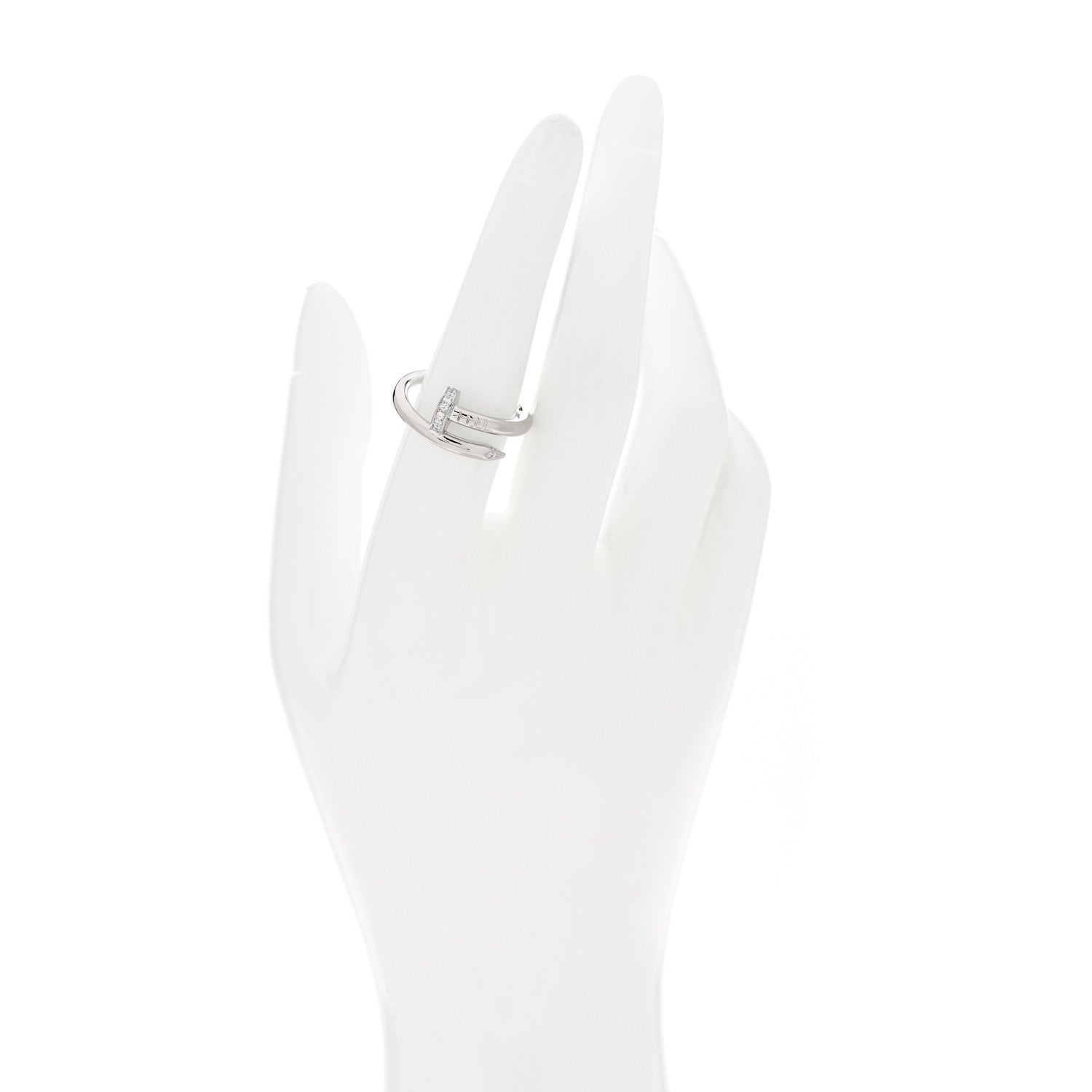 Cartier 18K White Gold Diamond Juste Un Clou Ring 56 7.5 2 of 4