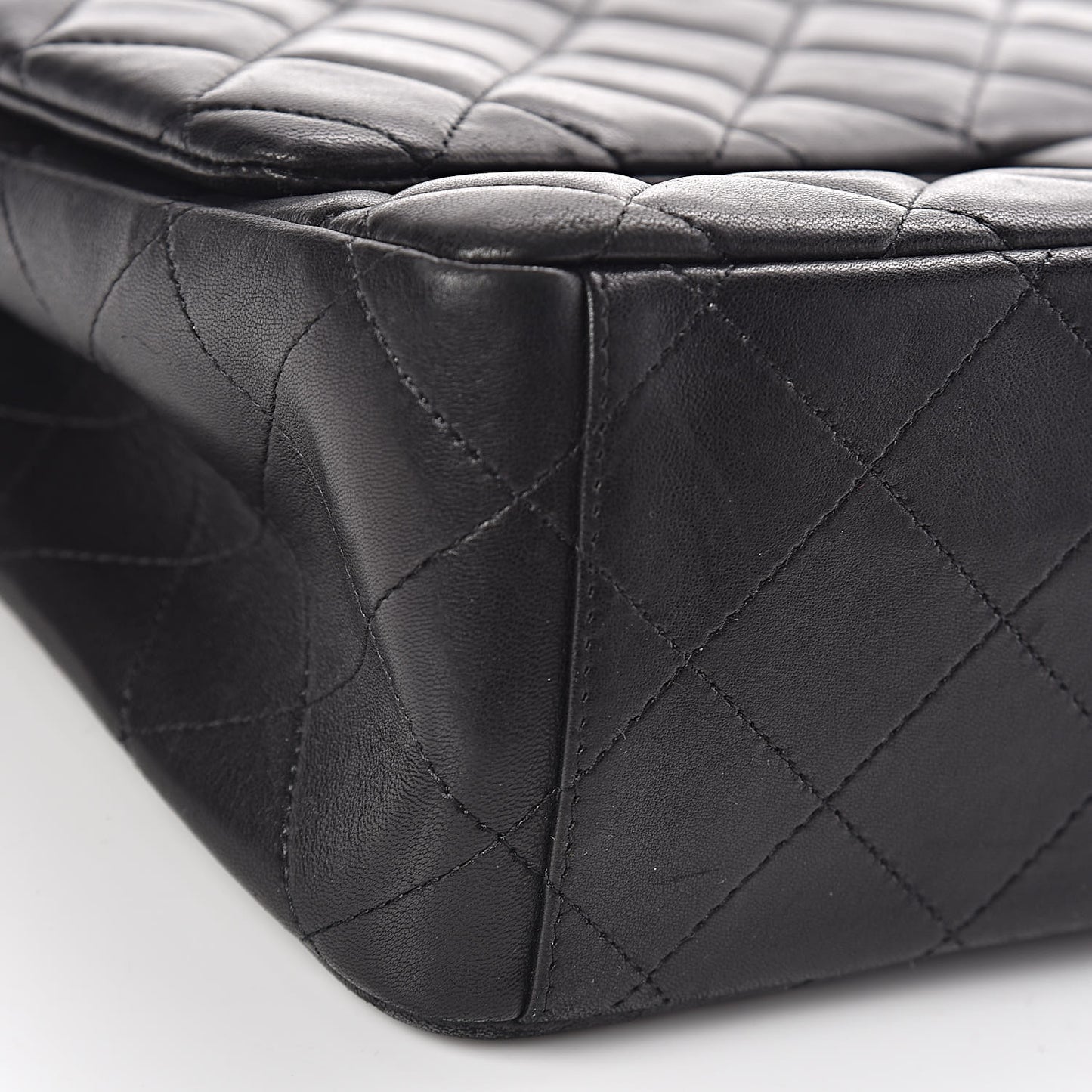 Lambskin Quilted Maxi Single Flap Black