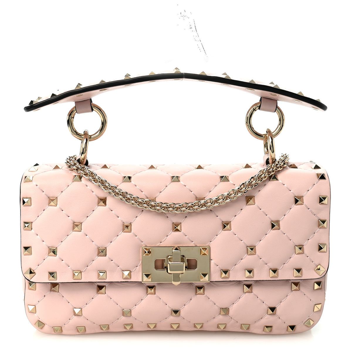 Valentino Garavani Nappa Small Rockstud Spike Shoulder Bag Water Rose 1 of 10