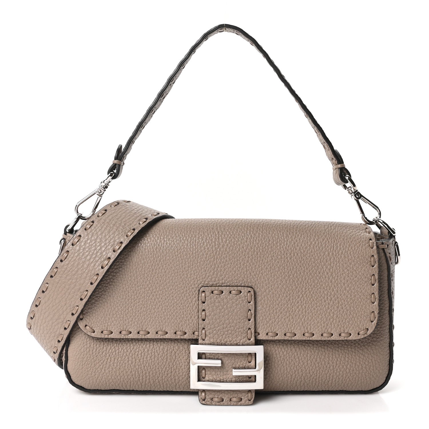 Fendi Cuoio Roma Sellerissima Nappa Sintetica Tape Stitch Baguette Corda 1 of 9