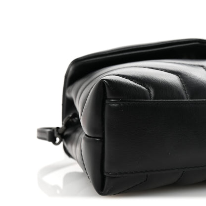 Saint Laurent Calfskin Y Quilted Monogram Monochrome Toy Loulou Crossbody Bag Black 8 of 10