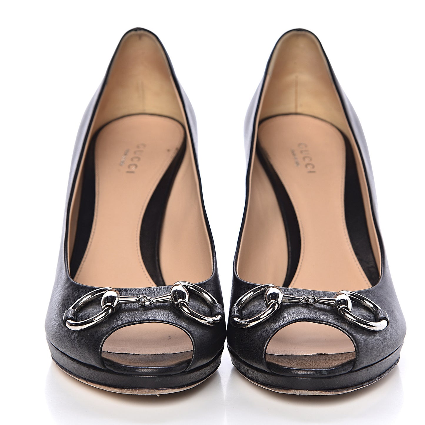 Malaga Kid Horsebit Peep Toe Pumps 39 Black