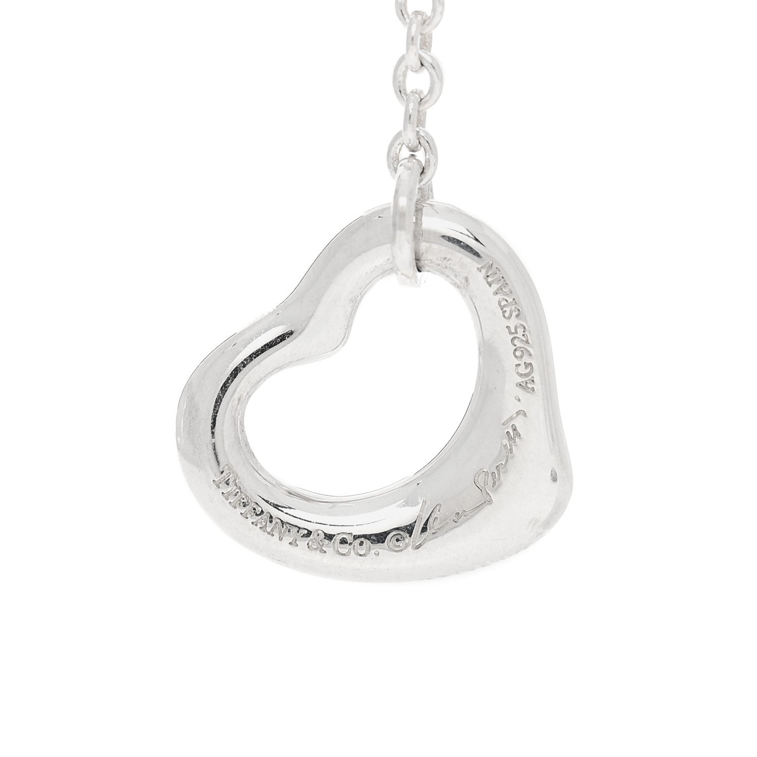 Tiffany Sterling Silver Elsa Peretti Open Heart Drop Earrings 4 of 4
