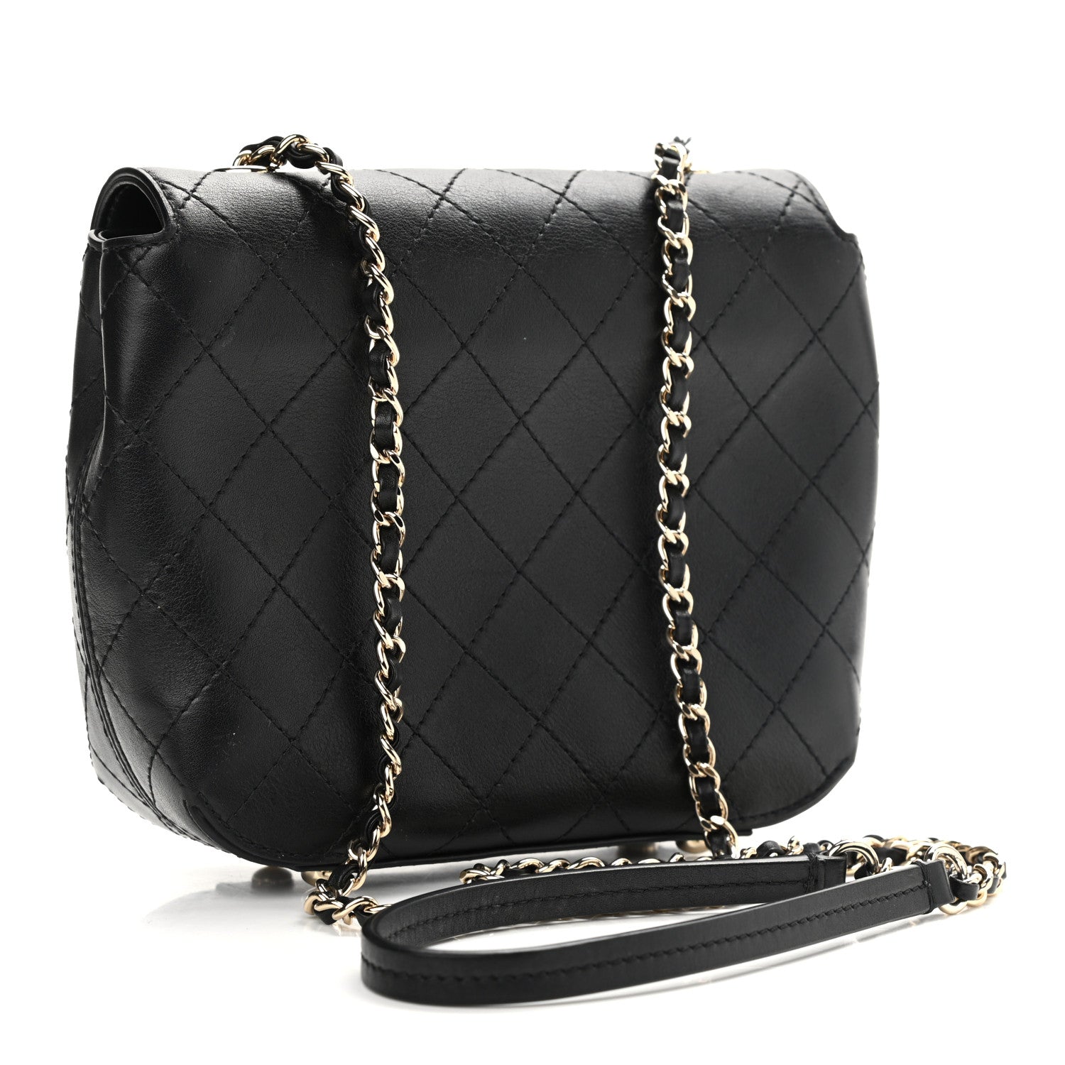 Chanel Calfskin Stitched Small Covered CC Flap Bag Black 3 of 11