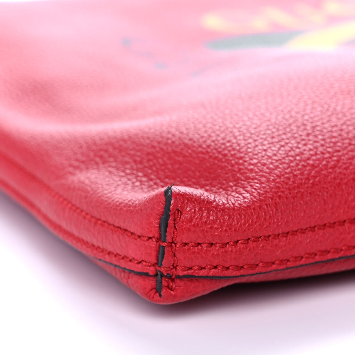 Gucci Pebbled Calfskin Medium Logo Portfolio Clutch Hibiscus Red 11 of 13
