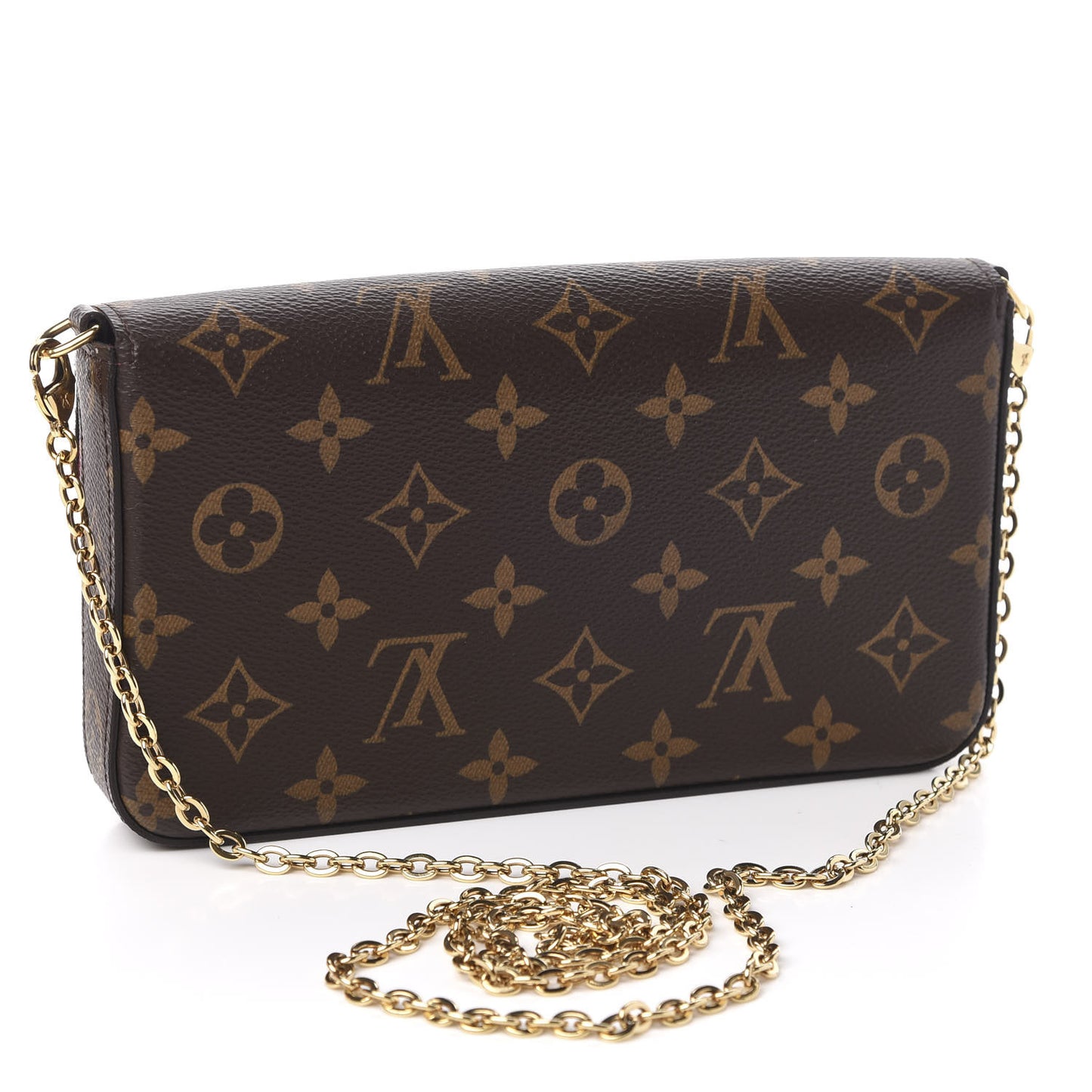Monogram Pochette Felicie Chain Wallet Fuchsia