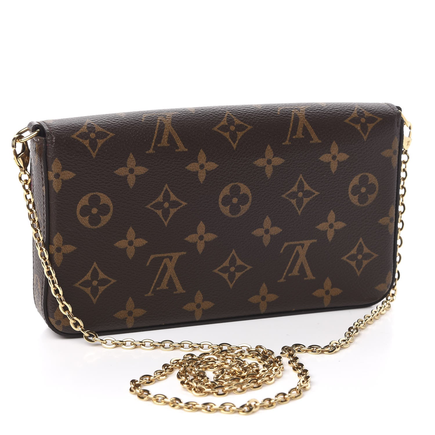 Louis Vuitton Monogram Pochette Felicie Chain Wallet Fuchsia 3 of 11