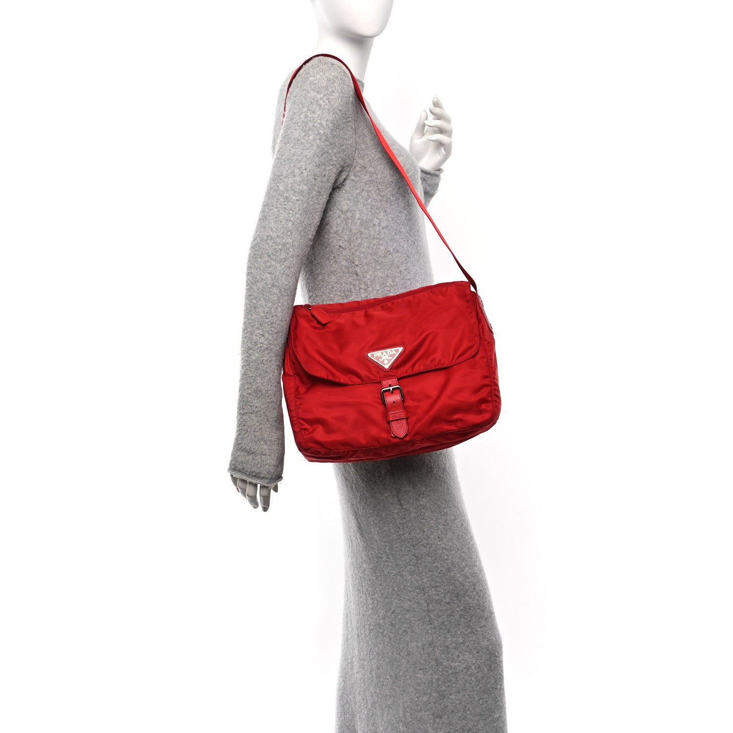 Prada Nylon Vela Sport Messenger Bag Rosso 2 of 12