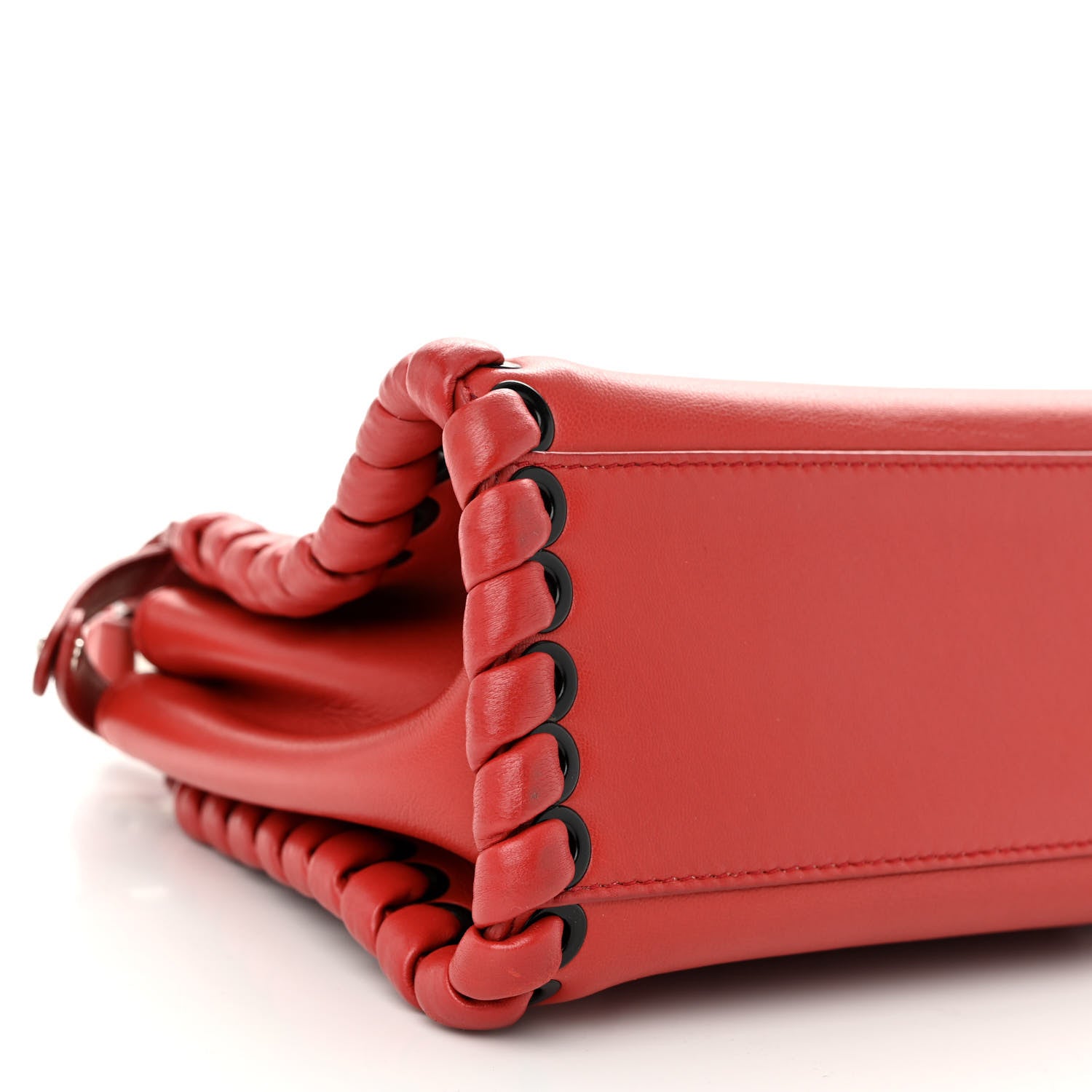 Fendi Nappa Lace Up Mini Peekaboo Iconic Satchel Bloody Mary 9 of 12