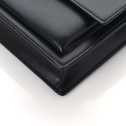 Saint Laurent Smooth Calfskin Medium Monogram Sunset Satchel Black 10 of 11