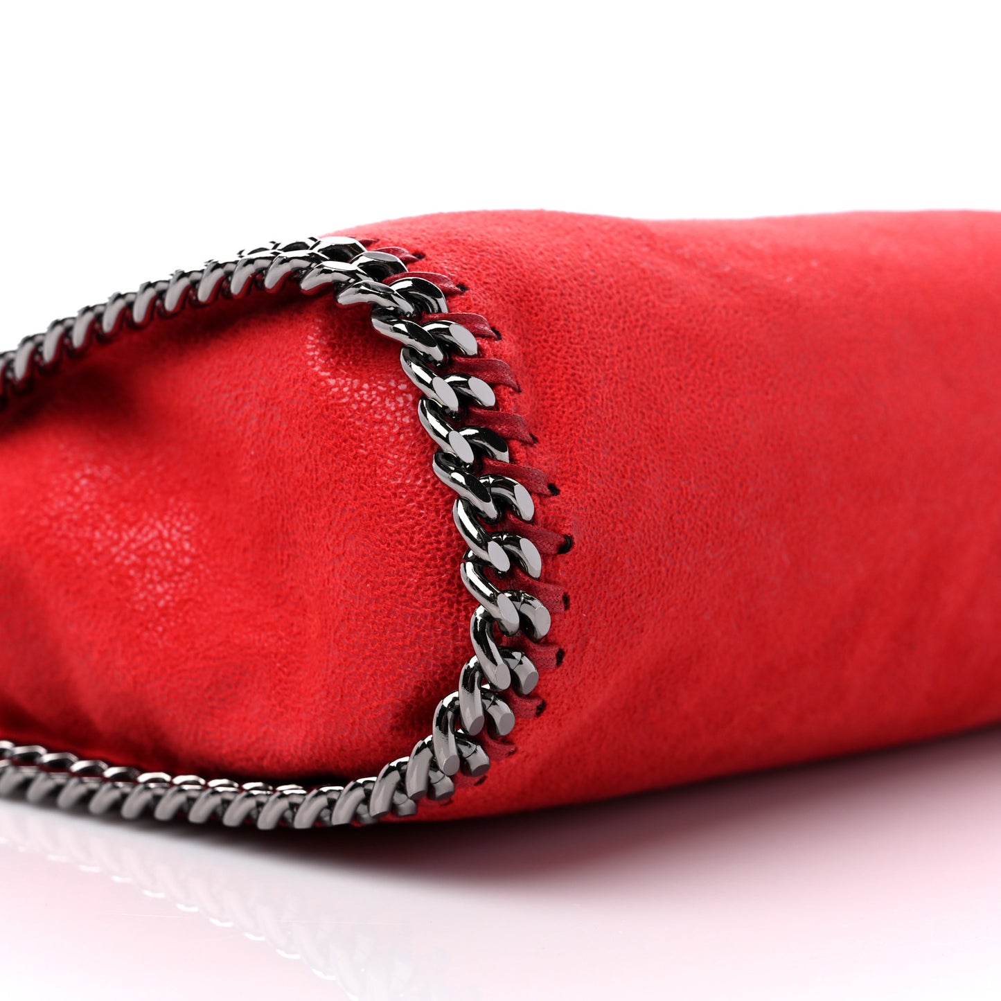 Shaggy Deer Mini Falabella Fold Over Tote Red