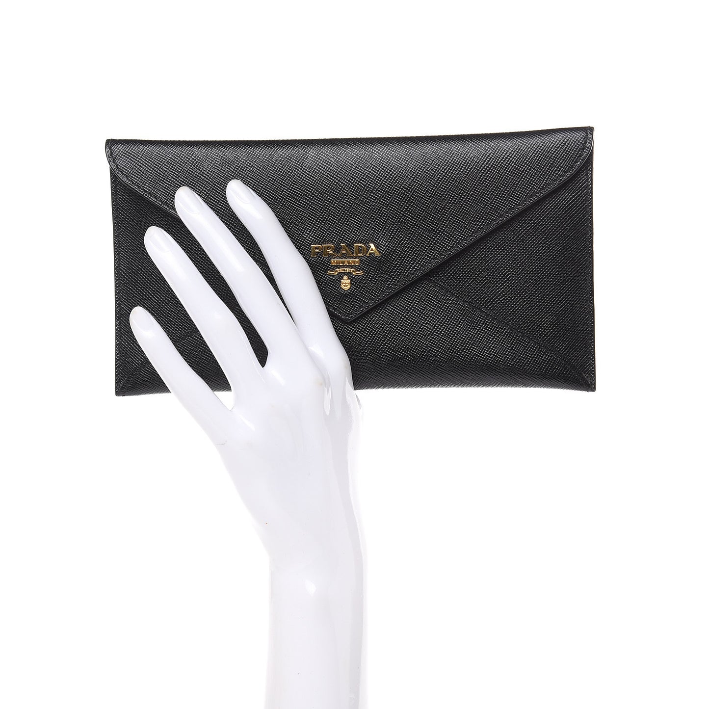 Saffiano Metal Envelope Wallet Black