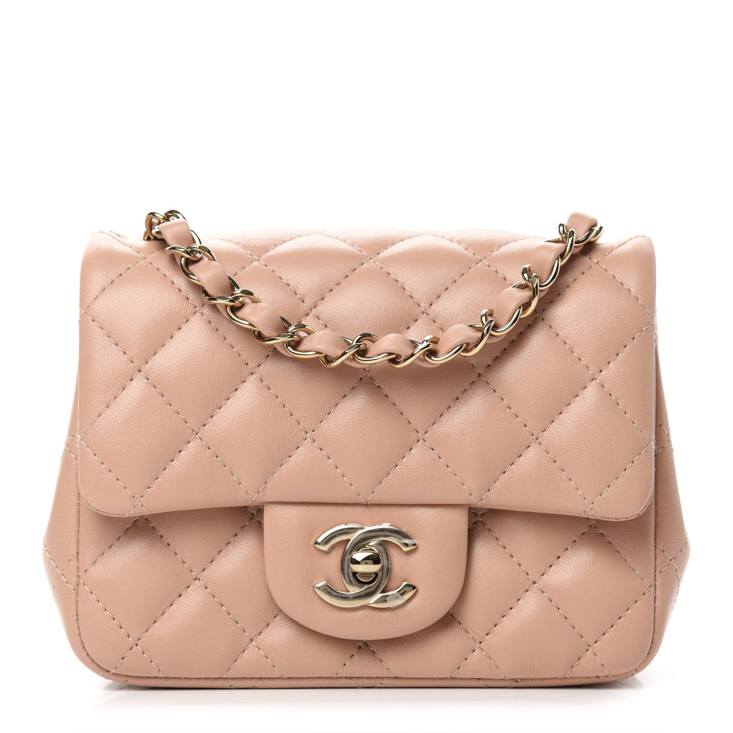 Chanel Lambskin Quilted Mini Square Flap Beige 1 of 11