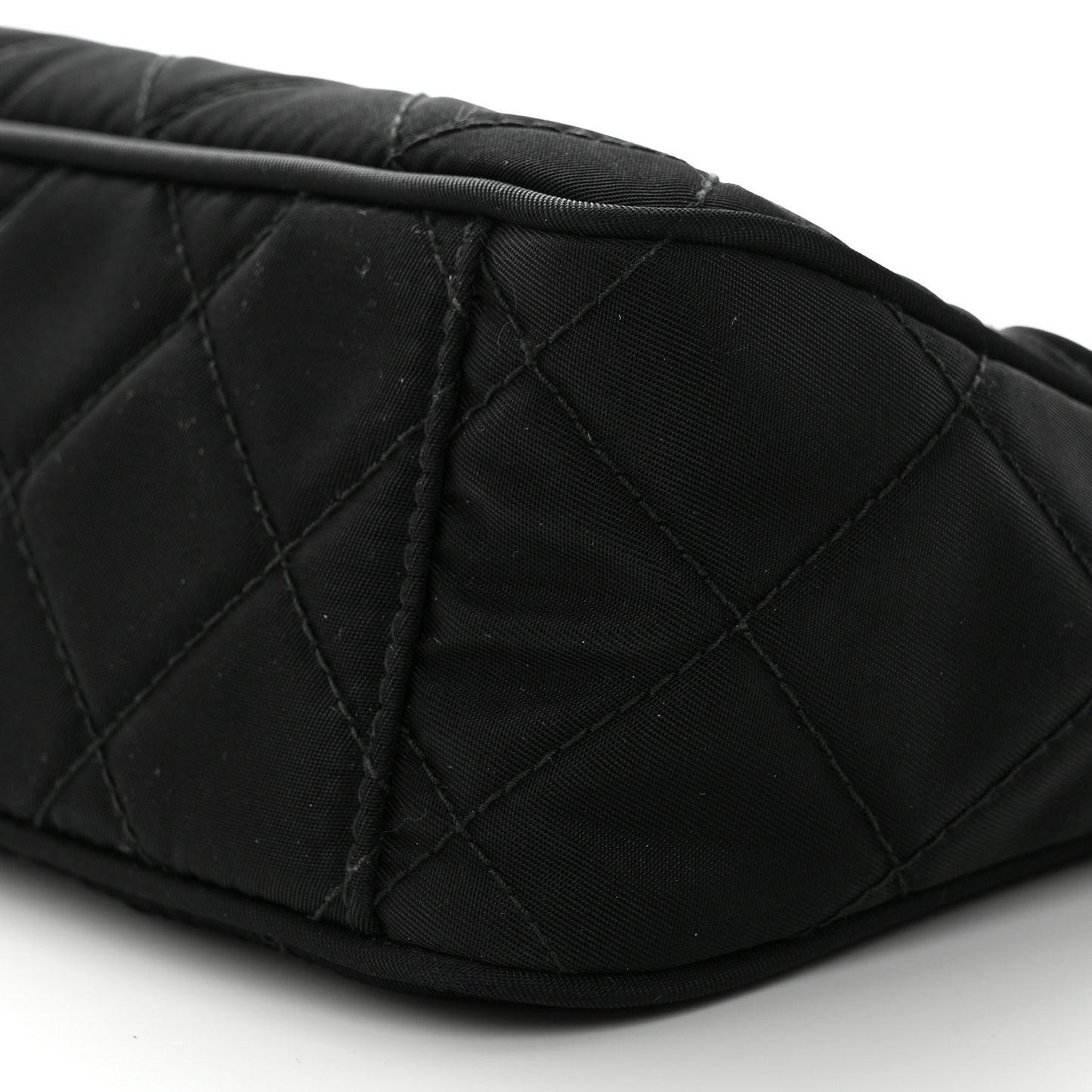 Nylon Tessuto Impuntu Quilted Crossbody Bag Black