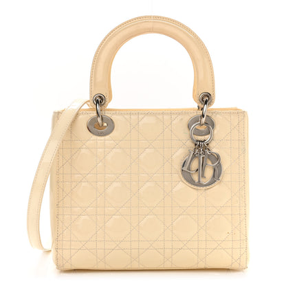 Christian Dior Patent Cannage Medium Lady Dior White 1 of 16