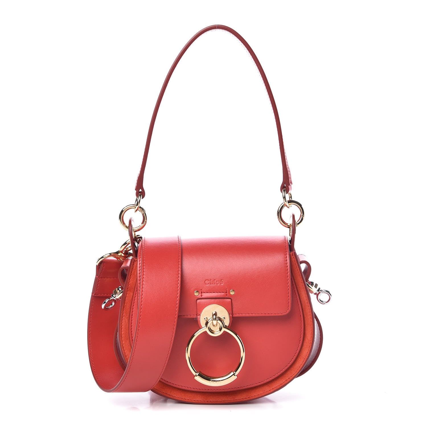 Chloe Calfskin Small Tess Bag Plaid Red 1 of 8