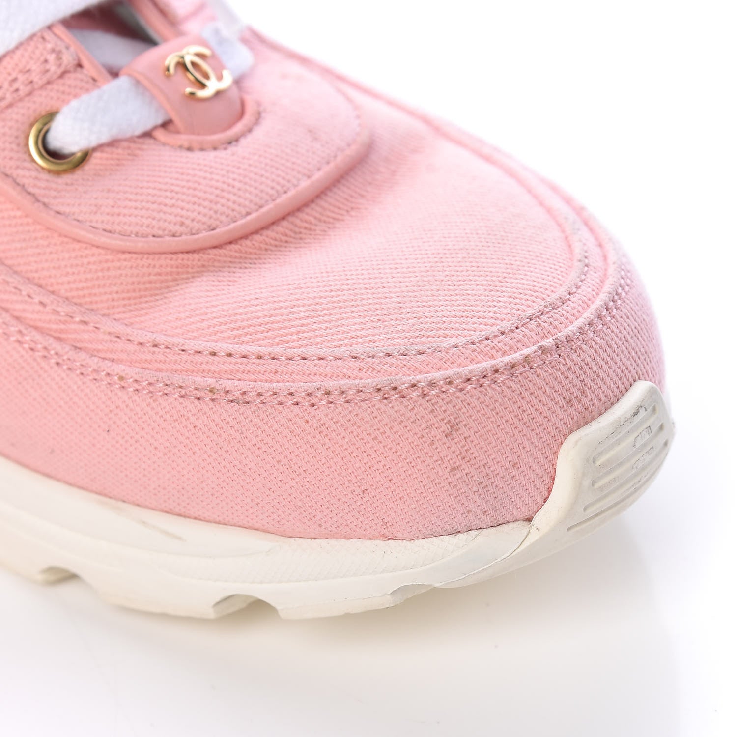 Chanel Canvas Womens CC Sneakers 38 Salmon 15 of 22
