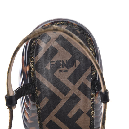 Fendi Jacquard Calfskin FF Tortoise Promenade Slingback Loafer Pumps 39 Tobacco 7 of 8