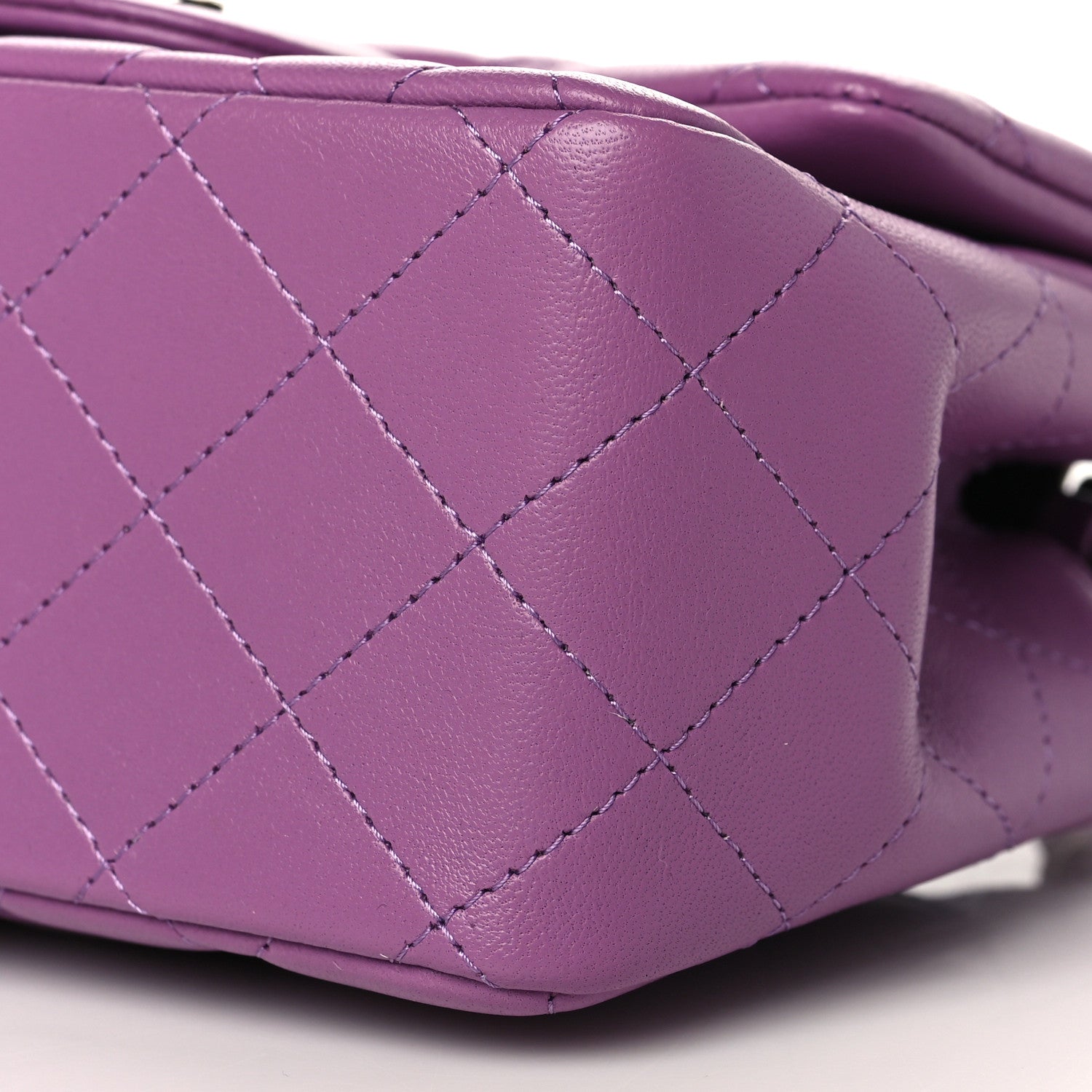 Chanel Lambskin Quilted Mini Square Flap Purple 10 of 11