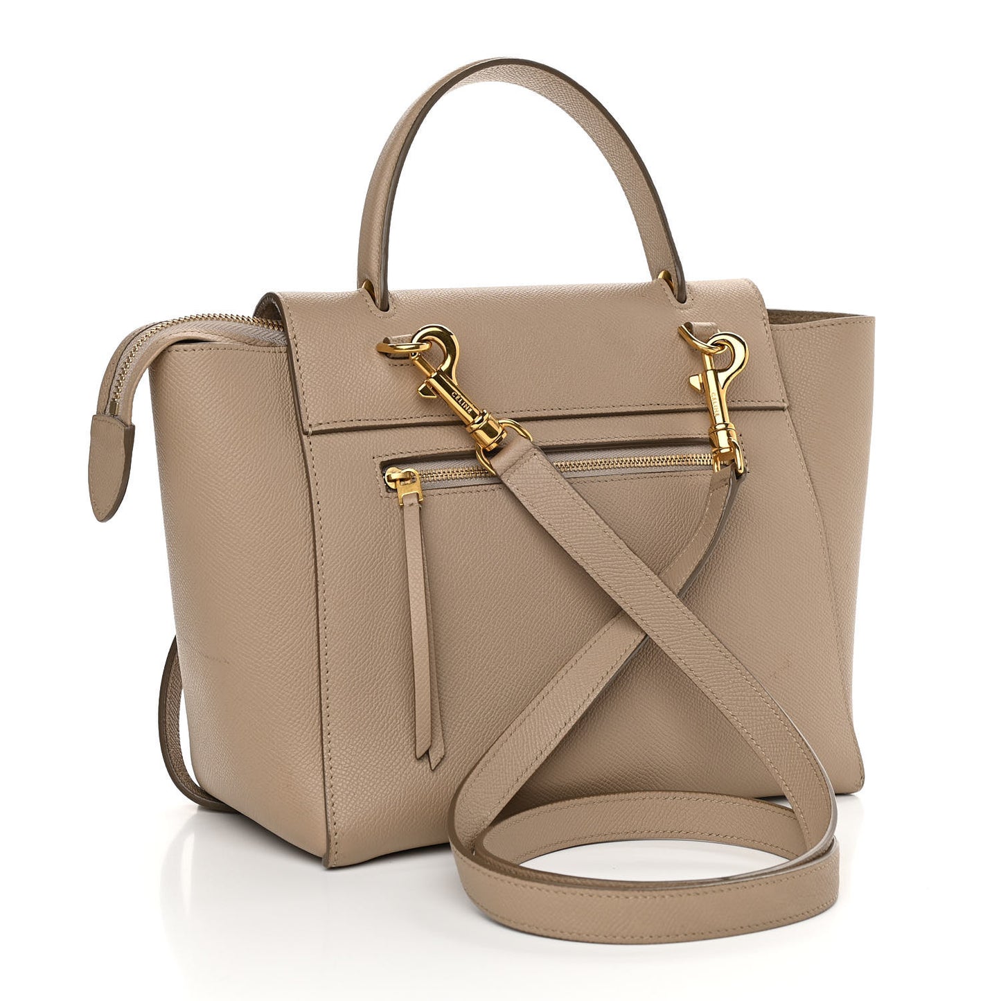 Grained Calfskin Micro Belt Bag Light Taupe